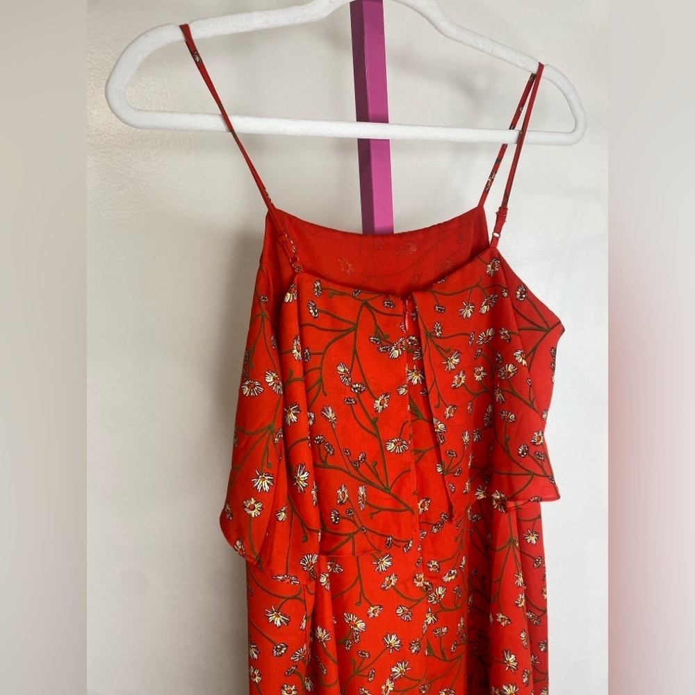 Tabitha Webb Orange Floral Tiered Sleeveless Mini - Picture 3 of 6